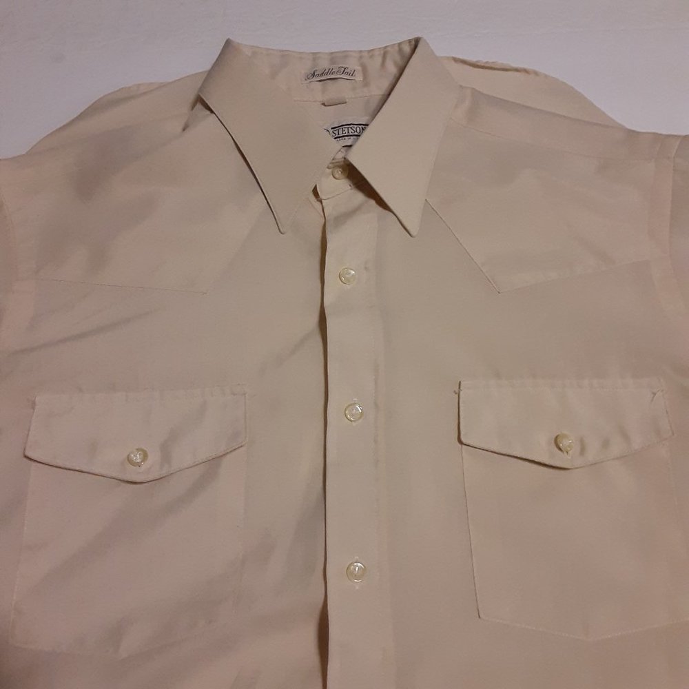 VTG Stetson Saddletail Men's Button Up Shirt Made in USA Size L